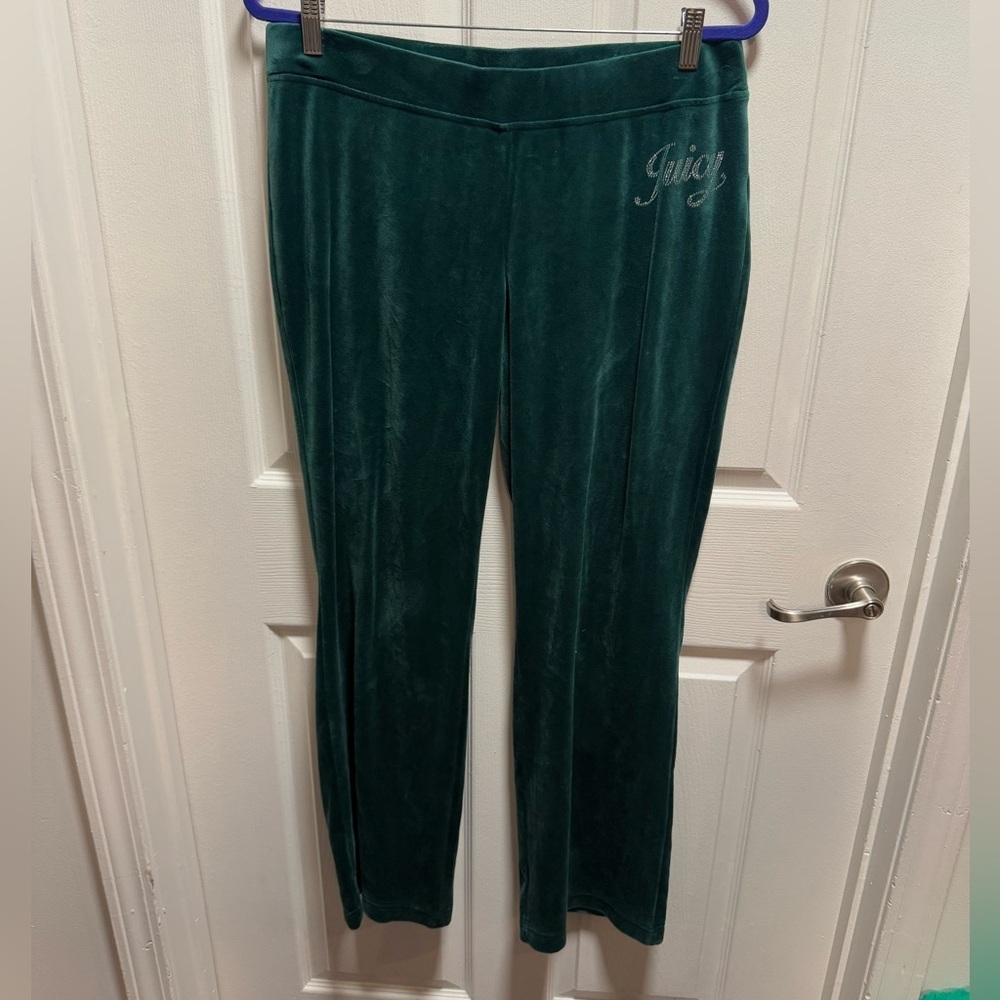 Juicy Couture Women's Evergreen Green Velour Hoodie & Pants Set size L - Picture 4 of 10